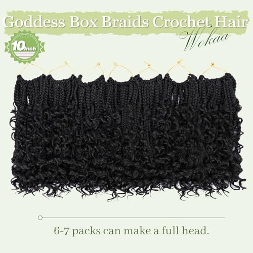 Dorsanee 10 Inch Boho Goddess Box Braids Crochet Hair 7 Packs 1B