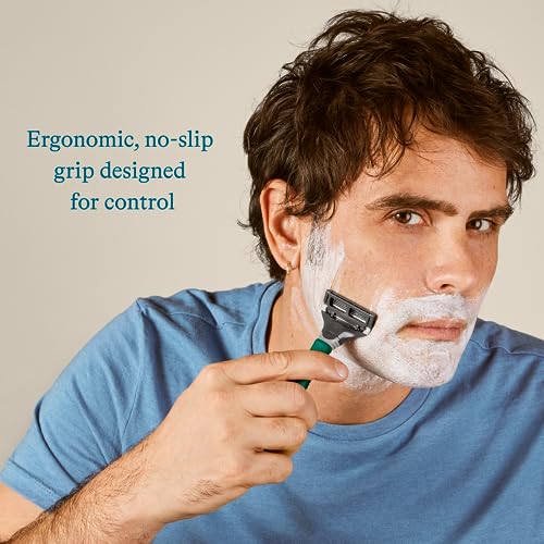 Men's Shaving Kit with Razor Handle, 9 Blade Refills & Shave Gel