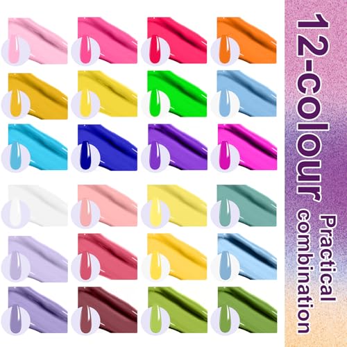 Gradient Nail Gel Palette Set with 24 Colors - Solar Flare & Mojito Sunrise Variation