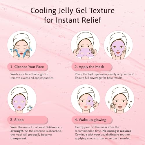 Salmon DNA PDRN Collagen Face Mask ? Korean Face Mask for Glass Skin ? Collagen Face Masks Skincare Overnight Hydrogel ? Firming, Hydrating Face Masks, Pink Collagen Mask 4-Pack