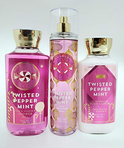 Bath & Body Works Twisted Peppermint Body Mist Shower Gel Lotion Set