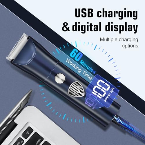 HIENA PRO Beard Trimmer for Men, Professional Body Facial Ear Nose Hair Trimmer and Beard Grooming Kit, 5 in 1 Complete Grooming Kit & Cordless Electric Hair Clippers Haircut, Gifts for Men