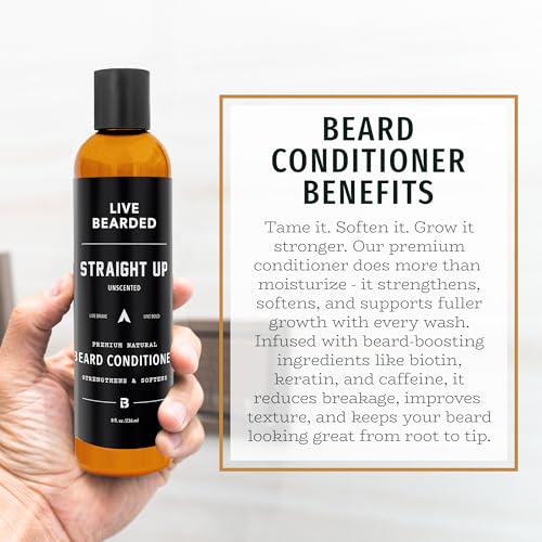 Live Bearded Softening Beard Conditioner - Straight Up Unscented, 8 fl oz - Fragrance-Free