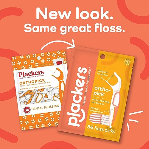Floss Picks for Braces - 36 Count Pack of 8, Gentle Interbracket Cleaning