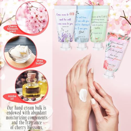 Landhoow 72 Pack Christian Hand Cream Bulk for Women Travel Hand Lotion Set Religious Bible Verse Gifts for Easter Church Prayers School Teacher Wedding Anniversary Birthday Mother's Day