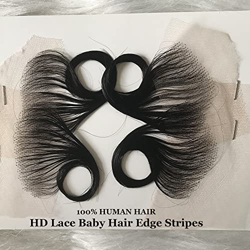 HD Swiss Lace Baby Hair Edge Stripes 4 Pieces - Human Virgin Hair for Natural Hairline