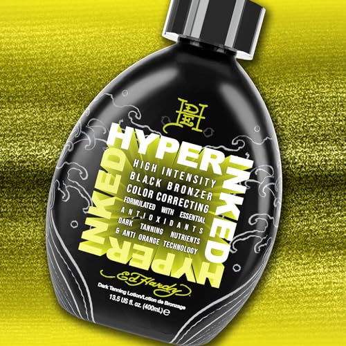Ed Hardy Hyper Inked Dark Tanning Lotion with Color Correcting & Skin Firming