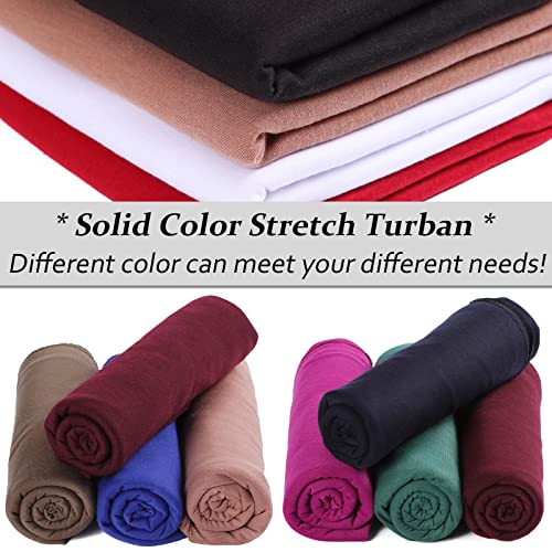 XTREND 6-Piece Solid Color Turban Head Wrap Set for Women - Breathable, Elastic, Fashionable | Black, Camel, White, Orange, Pink, Turmeric