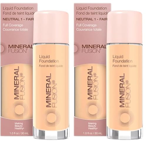 Mineral Fusion Liquid Foundation, Neutral 1, 1 Ounce (Packaging May Vary) (Pack of 2)