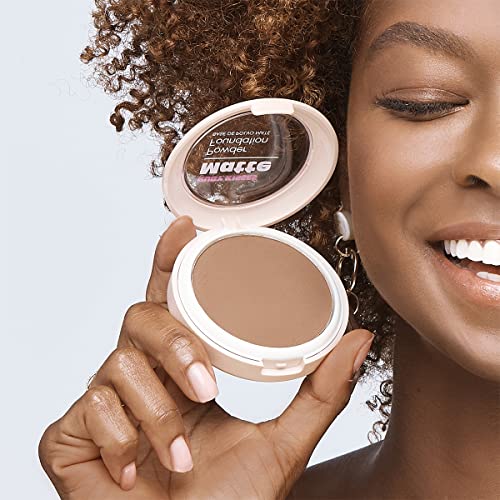 Ruby Kisses Powder Foundation Full Coverage Matte Foundation Long Lasting Face Makeup 0.35 oz. (Golden Honey) (Pack of 2)