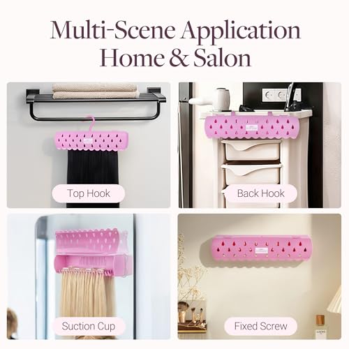 Hair Extension Holder Stand with 5 Installation Modes - Suction & Wall Mount