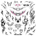 Edgy Y2K Temporary Tattoos | CyberSigilism Tramp Stamps | Realistic Waterproof Fake Tats | Festival, Bachelorette, Halloween, Birthday Favors, Accessories