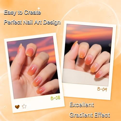 Airbrush Gel Nail Polish, 15ml Dilution Free 12 Vibrant Colors Airbrush Gel for Fine Mist Gradient & French Nails, Acetone Free Salon-Quality Gel Nail Polish For Nail Art Design at Home