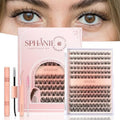 Lash Clusters Kit D Curl Natural DIY Extension Kit, Wispy Lashes 9?14mm, Cluster Eyelash Extensions Beginner Kit, 144pcs with Tweezers, Bond & Seal