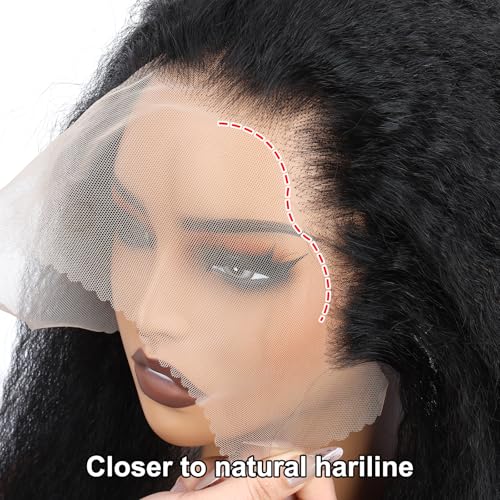 Kerriana 12 Inch Kinky Straight Lace Frontal Human Hair 13x4 Natural Yaki Closure