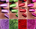4Pcs Chrome Nail Powder Set for Mirror Nails - Lilac, Pear, Fire Red, Fuchsia