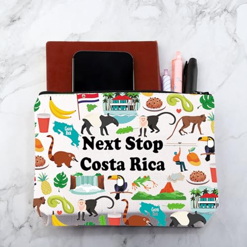 MNIGIU Costa Rica Symbols Souvenir Cosmetic Bag Costa Rica Vacation Gift Costa Rica Trip Makeup Bag Costa Rica Lover Gift North America Travel Gift