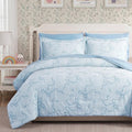 Light Blue Queen Comforter Set with Bow Tufted Design, 7 Pieces - Girls Bedding