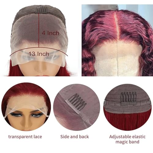 8 Inch 99J Burgundy Curly Human Hair Lace Front Wig for Black Women - Short Bob Style