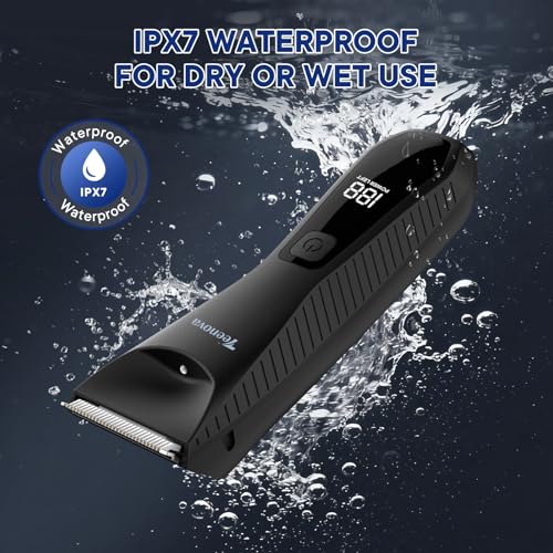 TEENOVA Black 2-in-1 Electric Body & Groin Hair Trimmer with Ceramic Blades