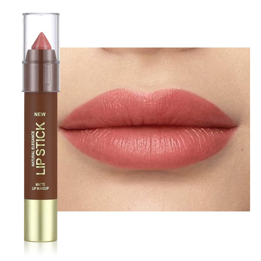 QIDSTERS Matte Lipstick Crayon for Women, Nude Pink 24 Hour Lipstick Lip Liner Pencil, Neutral Lip Stick Lipliner Long Lasting Waterproof Smudge Proof, Vegan & Cruelty-Free, 03