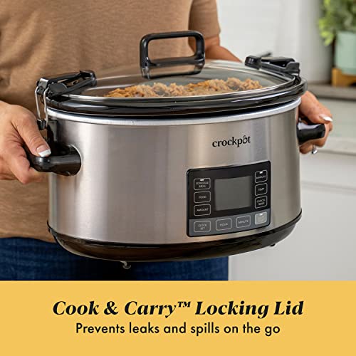 Slow Cooker - 7 Quart Programmable Crock-Pot with Digital Timer & Locking Lid