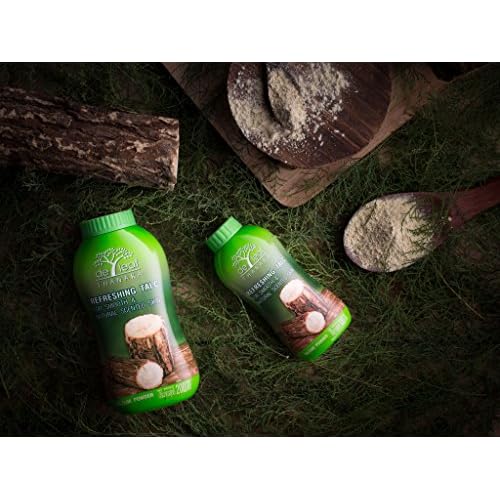 DE LEAF THANAKA Refreshing Talc Smooth and Natural Scented Skin, Talcum Powder Beauty Skincare Face Body Clean Fresh Cooling Sooth Irritation, 80 g 1 Pack Count
