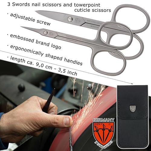 3 Swords Germany Nail & Cuticle Scissors Set – Extra Fine, Stainless Steel