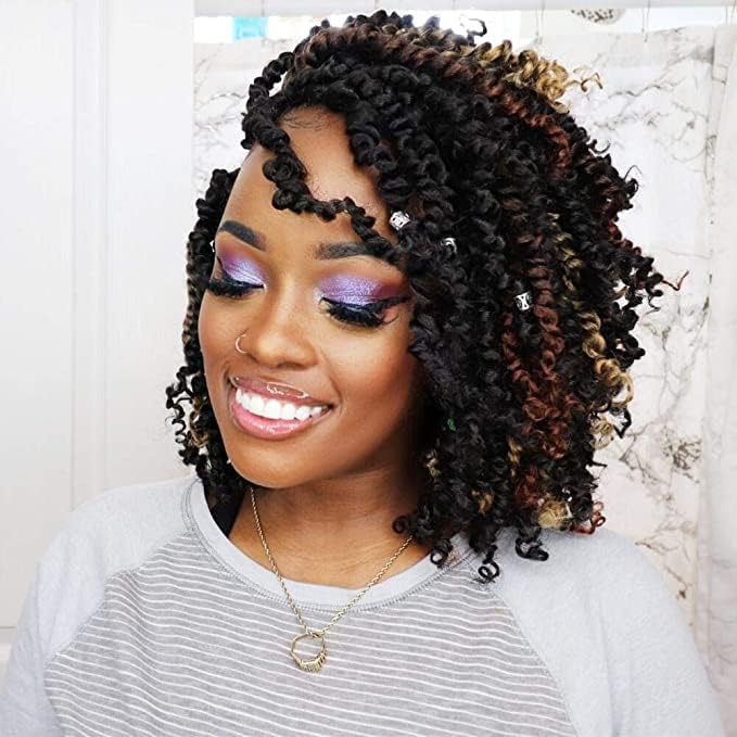 10 Inch Passion Twist Crochet Hair - Mixed Color Combo Pack 8 Packs 1B+T30