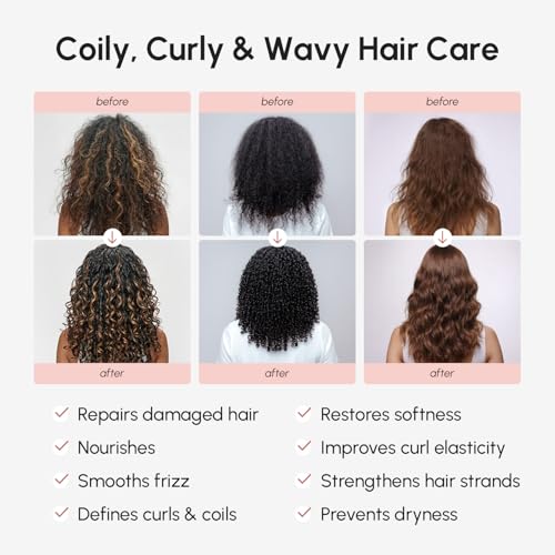MAREE Hair Mask for Curly Hair - Deep Hydrating Conditioner 10 Fl Oz Beige
