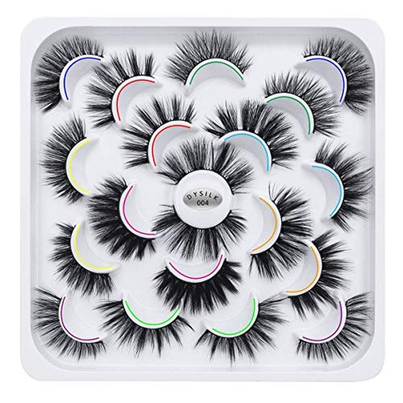 DYSILK Mink Eyelashes Faux 6D Natural Volume False Eyelashes 5 Pairs and Mink Lashes Faux 10 Styles Mixed Fake Lahses