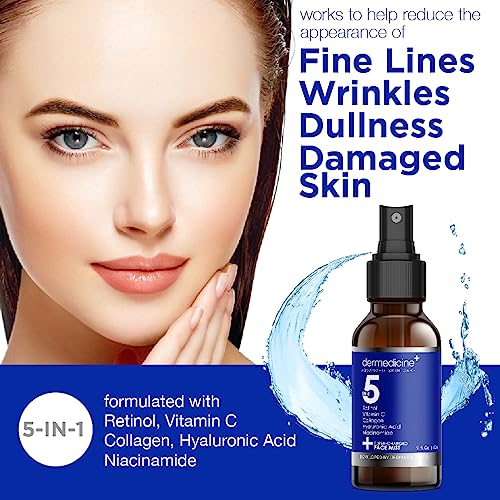 5 in 1 Face Mist with Retinol Vitamin C Collagen - 2 fl oz – Hydrating Toner & Brightening Spray