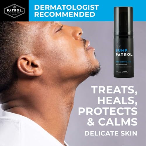 Bump Patrol Pre Shave Oil for Men with Natural Essential Oils ? Smooth Razor Glide, Face and Head Shaving Prep, Lightweight Travel Size Pre Shave for Men - 1 oz (Pack of 4)