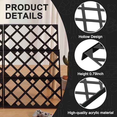 Yalikop 72 Pcs Hollow Trading Card Display Risers Set, 6.89 x 3.35 in, Black