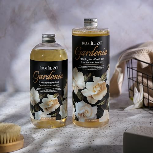 ROMIIE ZOI Liquid Hand Soap Refills, Gardenia, Gentle & Moisturizing Formula, 750 ML/ 26 FL.OZ