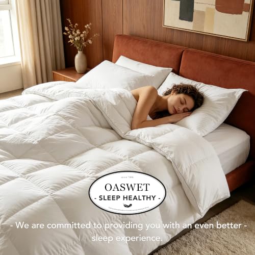 White All Season Goose Down Fiber Comforter King Size 106x90 - Ethical Luxury
