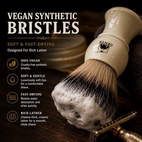 Heavy Duty Ceramic Ivory Shaving Mug with Knob Handle & Natural Soap Set