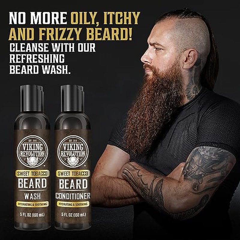 JVR Beard Wash and Beard Conditioner for Men, Beard Shampoo Cleanse and Reduces Frizz, Soften & Strengthens, Organic with Coconut, Aloe, Provides Shine for Dry & Coarse Beards, Beard Care (6.7oz)