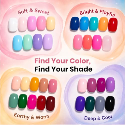 Beetles Gel Nail Polish Set - 36 Colors Vivid Seasons Fall with Top Coats & Tools - Variation: A-Mixed Finishes