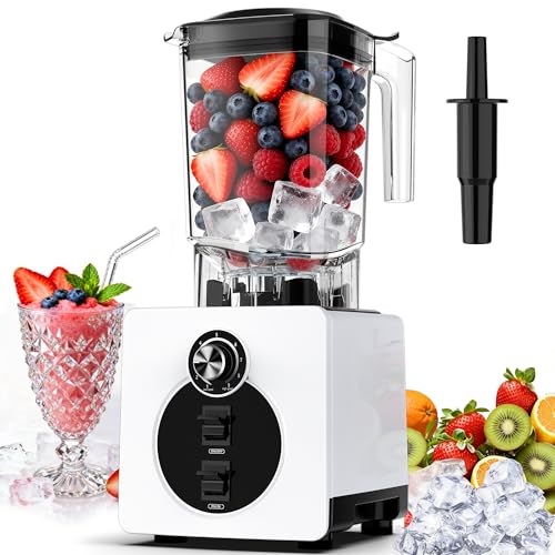 AIZIYO 2200W Heavy Duty Blender for Smoothies & Nut Milk, 60oz BPA-Free Pitcher, Dishwasher Safe, Multiple Programs, White