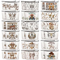 Western Makeup Bags Bulk Gift Set - 36 Canvas Cow Pattern Cosmetic Pouches - Western