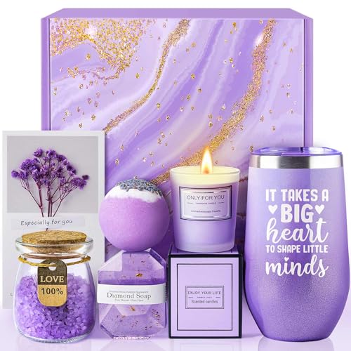 Lavender Spa Gift Basket for Teachers - Relaxing Teacher Appreciation Gift Set