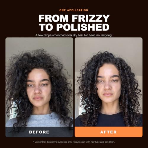 Anti Frizz Hair Serum with Argan Oil - Smoothing, Heat Protectant & Split End Treatment - 2.53 Fl Oz