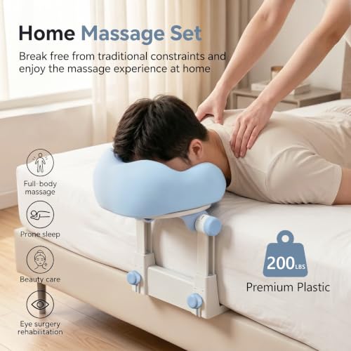 Adjustable Massage Headrest for Bed - 4-in-1 Memory Foam Face Pillow