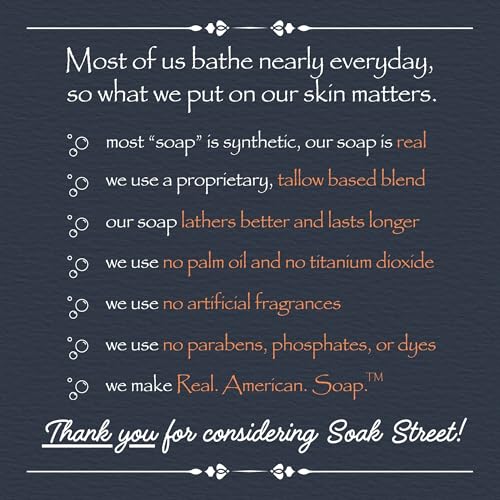 Real American Soap with Goat Milk, Lavender & Lemongrass (3 Pack) ? Long-Lasting, Moisturizing Natural Bar Soap with Grass Fed-Tallow, Gentle Conditioning Lard, & Coconut Oil ? Daily Use
