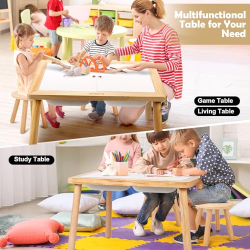 WINGYZ Kids Sensory Table with 3 Storage Bins, 29.9 x 21.32 x 17.7 Inches, Toddler Safe Play & Study Table