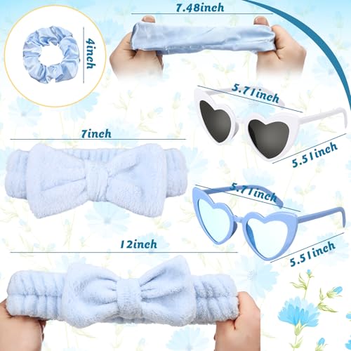 Dusty Blue Bachelorette Party Accessories Set with Headbands, Sunglasses & Scrunchies - Geiserailie