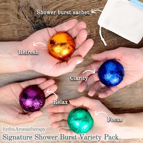 hydraAromatherapy Signature Shower Burst Variety Pack - Natural Aromatherapy Shower Steamers