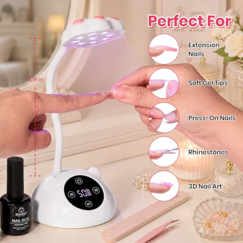 Beetles Cordless Gooseneck UV LED Nail Lamp 2000mAh Flash Cure - White