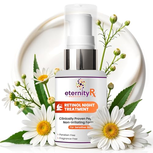 Retinol Night Cream with Vitamin A, Matrixyl 3000, Vitamin C & Daisy Extract ? Anti-Aging Night Treatment for Fine Lines, Skin Tone & Wrinkles ? Non-Irritating ? by Eternity Medicine 1oz